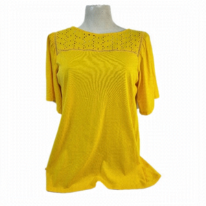 LOFT Yellow Short Sleeve Blouse